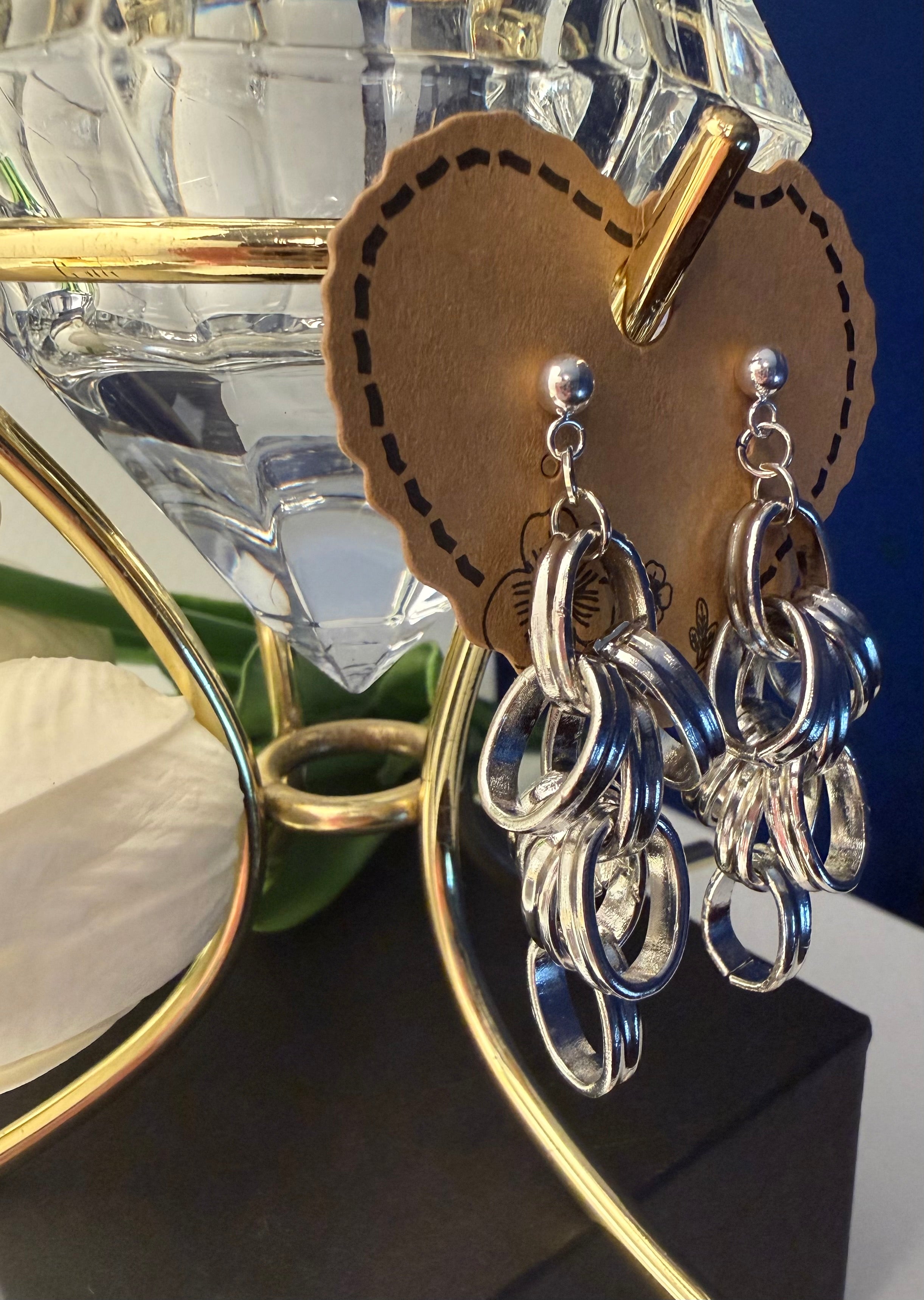 Silver Oval Dangles