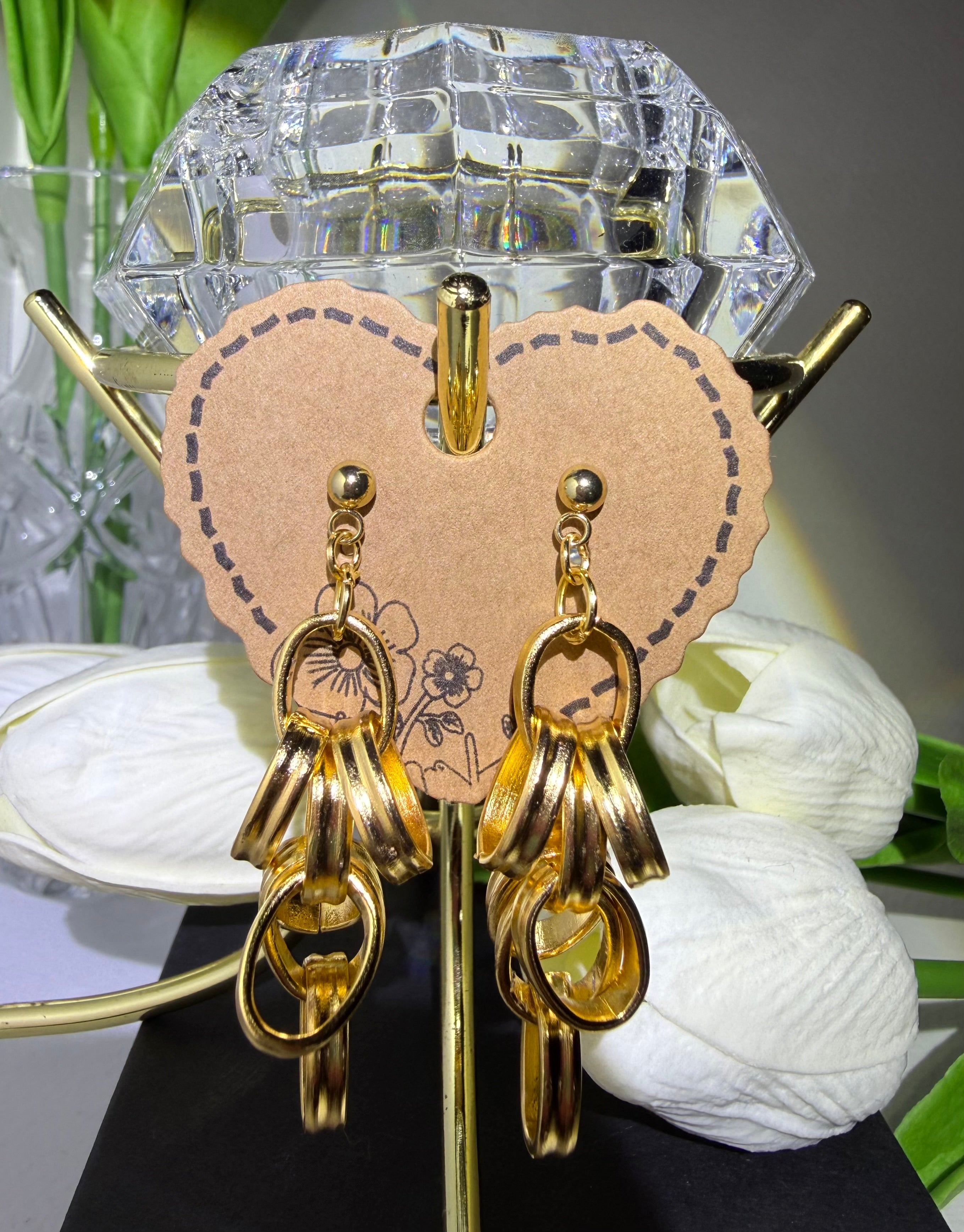 Classy Gold Oval Dangles