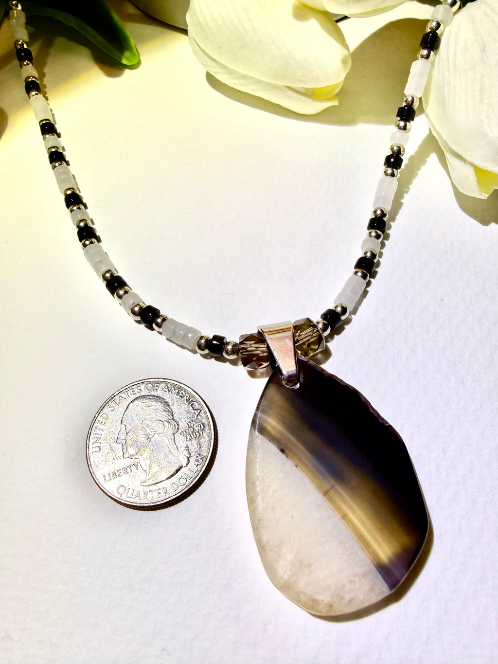 Black and white Agate necklace