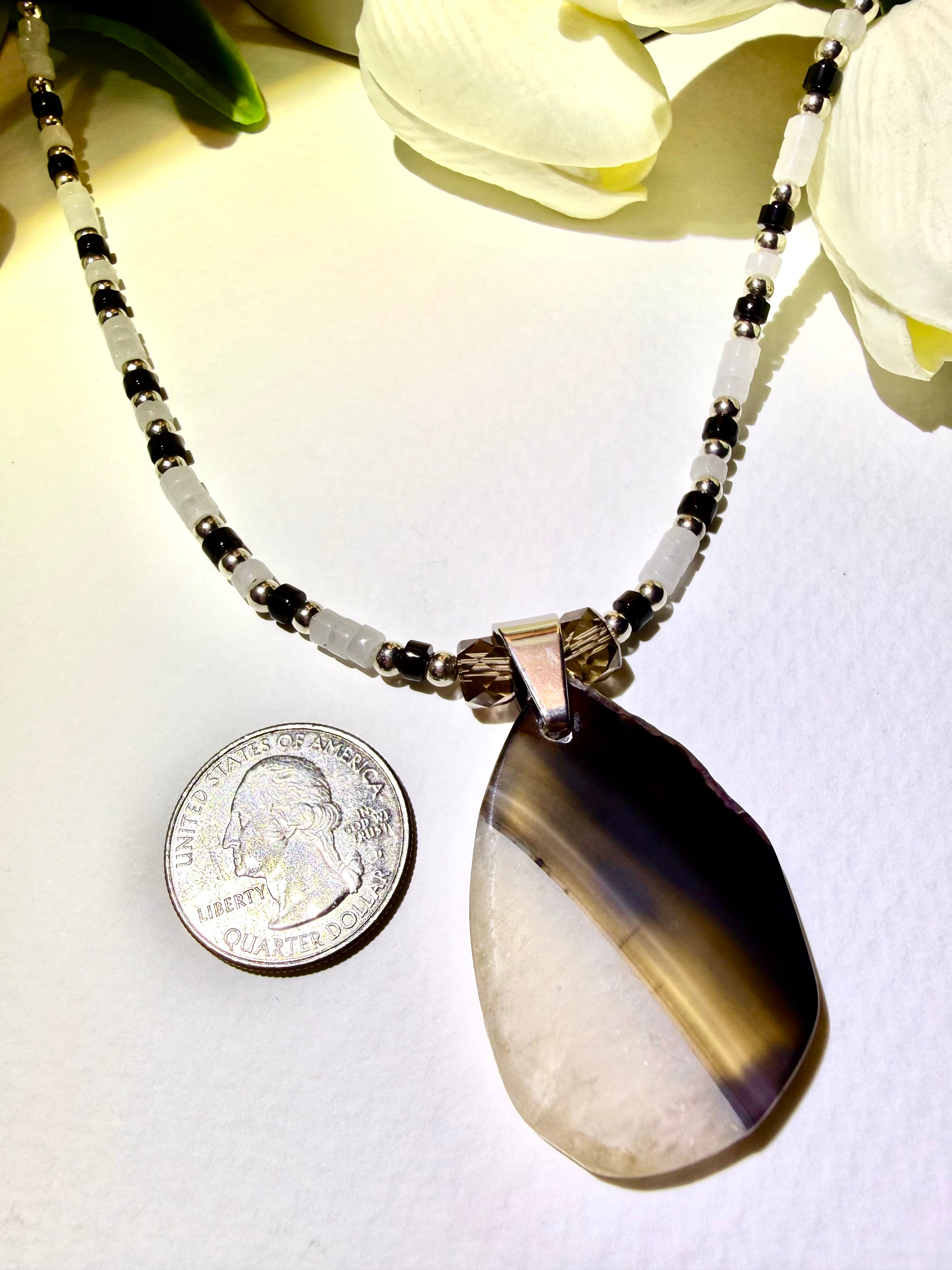 Black and white Agate necklace